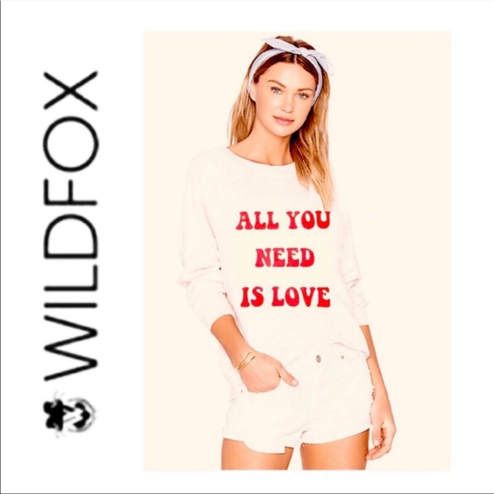 Wildfox all you need is love crewneck sweatshirt